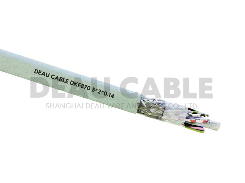 5對 雙護套雙絞屏蔽拖鏈電纜DKF870 5*2*0.14